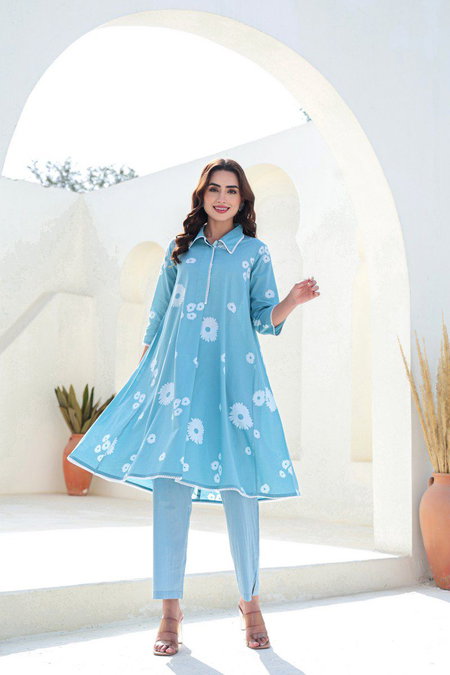 Tanyaa P 410 Cotton Printed Kurti With Bottom Wholesale Clothing Suppliers In India